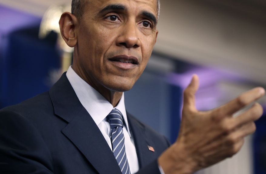 President Barack Obama gestures during a news conference in the Brady press briefing room at the White House in Washington, Monday, Nov. 14, 2016. (AP Photo/Andrew Harnik)