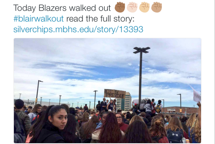 Screen capture from Twitter account for Silver Chips Online, the student newspaper for Montgomery Blair High School in Silver Spring, Md. Taken Nov. 14, 2016.