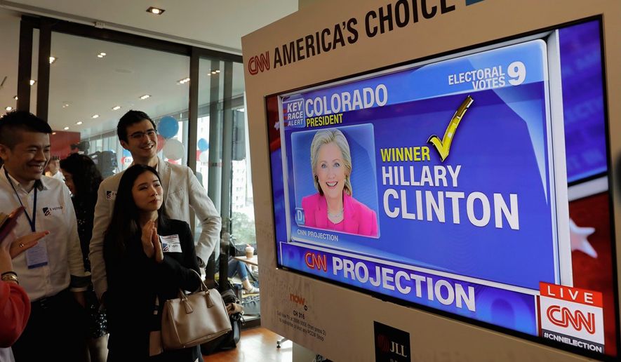 A long night: TV watchers examine early predictions on election night. A recent poll found 27 percent of Americans are avoiding the news. (Associated Press)