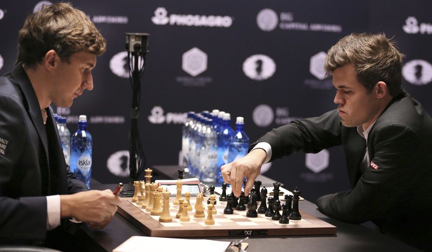 Magnus Carlsen ties Sergey Karjakin in world chess match playoff -  Washington Times