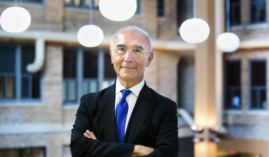 ADVANCE FOR USE SATURDAY, NOV. 19 - In this Sept. 15, 2016 photo, Hamid Shirvani, the new president of Briar Cliff University, poses for a photo in Sioux City, Iowa. (Justin Wan/Sioux City Journal via AP)