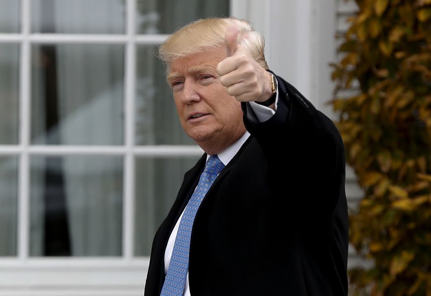 "My agenda will be based on a simple core principle: putting America first," President-elect Donald Trump said. "Whether it's producing steel, building cars or curing disease, I want the next generation of production and innovation to happen right here, in our great homeland, America — creating wealth and jobs for American workers." (Associated Press)
