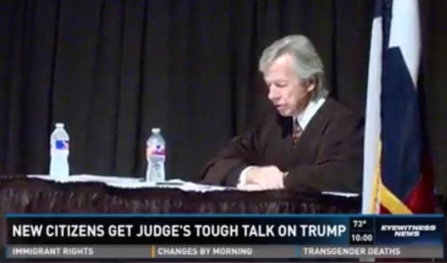U.S. Magistrate Judge John Primomo has reportedly been suspended from overseeing citizenship ceremonies after he told newly sworn-in U.S. citizens that they needed to accept Donald Trump as their president or "go to another country." (KENS 5)