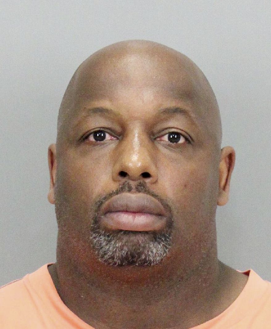 In this undated booking file photo released by the Santa Clara County District Attorney, former NFL football player Dana Stubblefield. Stubblefield, charged with raping a woman described as mentally delayed, appeared in court Friday, June 3, 2016, but did not enter a plea. (Santa Clara County District Attorney via AP, File)