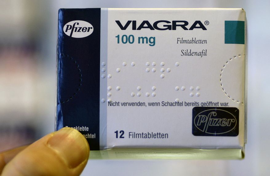  In this April 9, 2008, file photo, a package of Viagra is pictured in Hamburg, Germany. (AP Photo/Fabian Bimmer, File) **FILE**