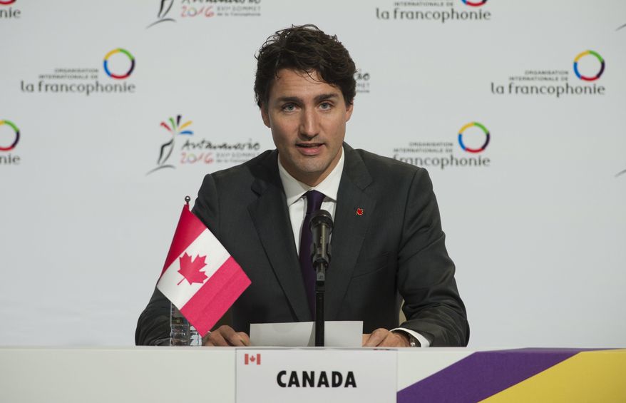 Canadian Prime Minister Justin Trudeau participates in the closing news conference at the Francophonie Summit in Antananarivo, Madagascar on Sunday, Nov. 27, 2016. (Adrian Wyld/The Canadian Press via AP)