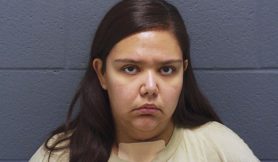 This undated photo provided by the Montgomery County Sheriff's Office in Crawfordsville, Ind., shows Brandi Worley, of Darlington, Ind. Worley, who has been charged with murder in the stabbing deaths her young son and daughter Nov. 17, 2016, has been released from a hospital and was booked into jail Monday, Nov. 28. (Montgomery County Sheriff's Office via AP)