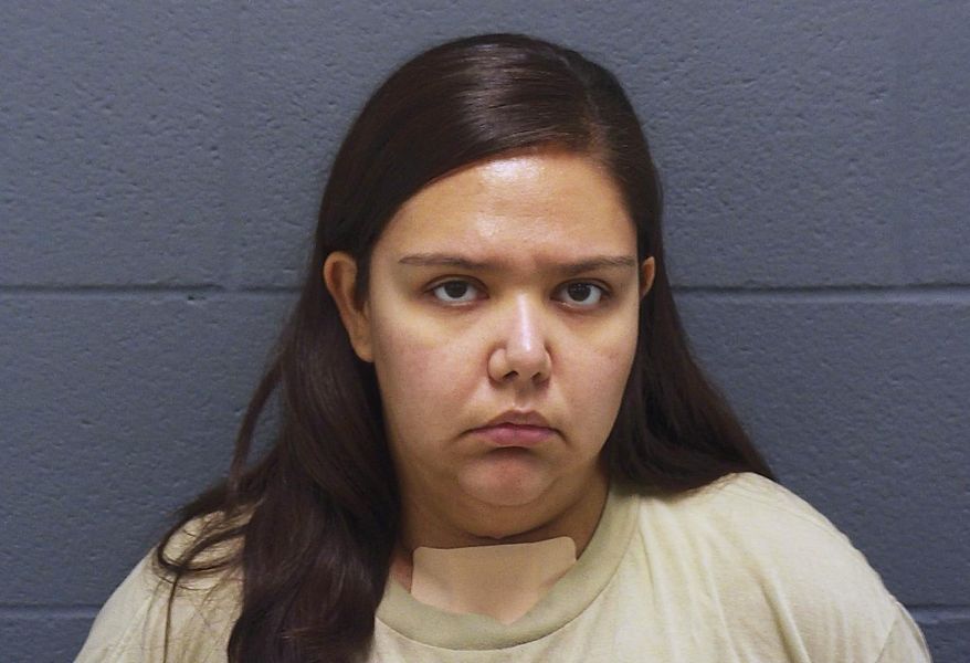 This undated photo provided by the Montgomery County Sheriff's Office in Crawfordsville, Ind., shows Brandi Worley, of Darlington, Ind. Worley, who has been charged with murder in the stabbing deaths her young son and daughter Nov. 17, 2016, has been released from a hospital and was booked into jail Monday, Nov. 28. (Montgomery County Sheriff's Office via AP)