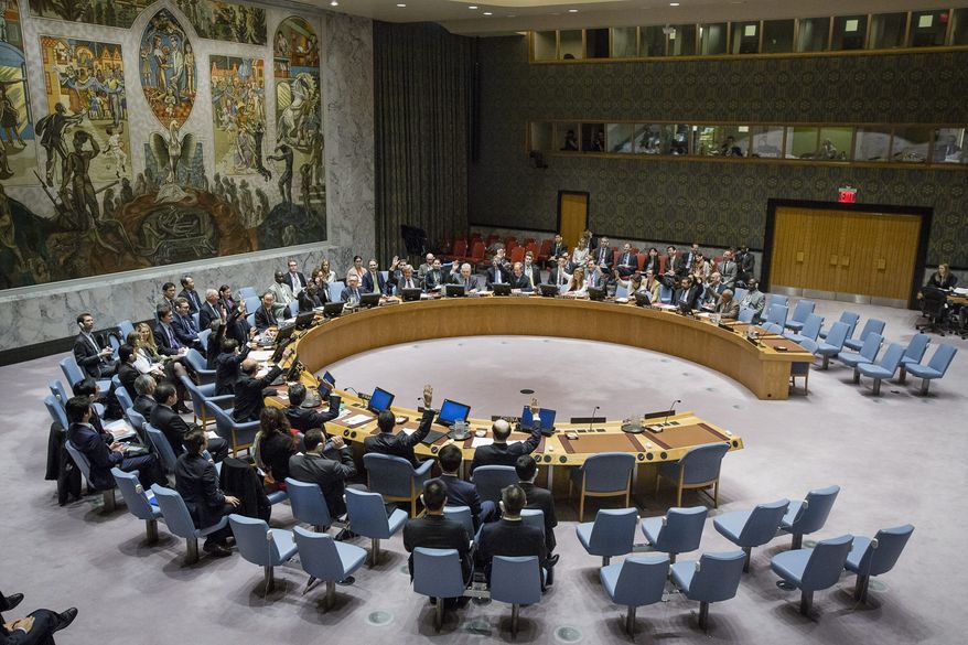 At the United Nations on Wednesday, the Security Council voted to further tighten sanctions against North Korea in response to its fifth and largest nuclear test yet. (Associated Press)