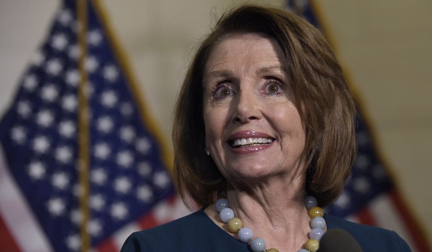 House Minority Leader Nancy Pelosi of Calif., speaks to reporters following the House Democratic Caucus elections on Capitol Hill in Washington, Wednesday, Nov. 30, 2016, for House leadership positions. Rep. Tim Ryan, D-Ohio, challenged Pelosi, but lost, 134-63. (AP Photo/Susan Walsh)