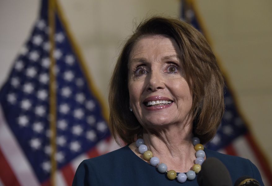 House Minority Leader Nancy Pelosi of Calif., speaks to reporters following the House Democratic Caucus elections on Capitol Hill in Washington, Wednesday, Nov. 30, 2016, for House leadership positions. Rep. Tim Ryan, D-Ohio, challenged Pelosi, but lost, 134-63. (AP Photo/Susan Walsh)