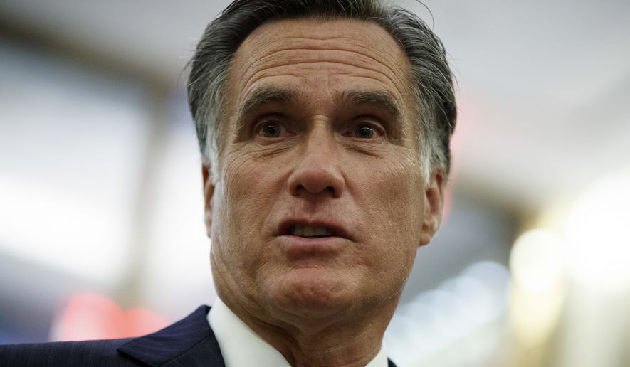 Former Republican presidential nominee Mitt Romney talks with reporters after eating dinner with President-elect Donald Trump at Jean-Georges restaurant, Tuesday, Nov. 29, 2016, in New York. (AP Photo/Evan Vucci) ** FILE **