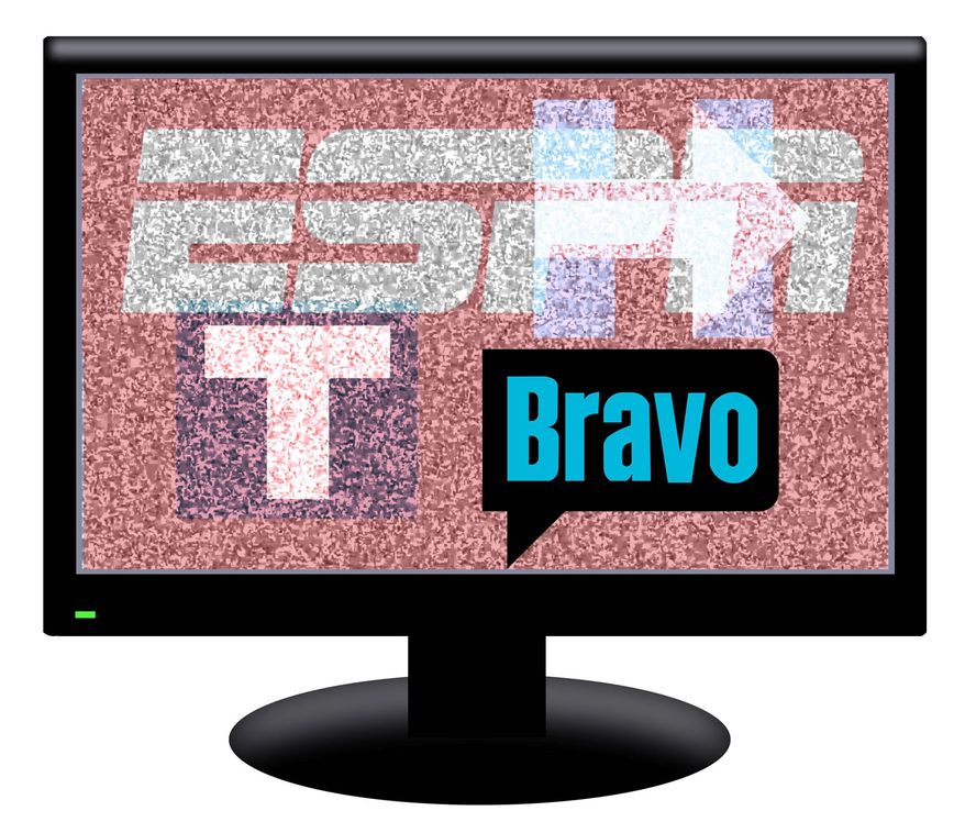 Illustration on the connection between ESPN politicization and declining viewership by Alexander Hunter/The Washington Times