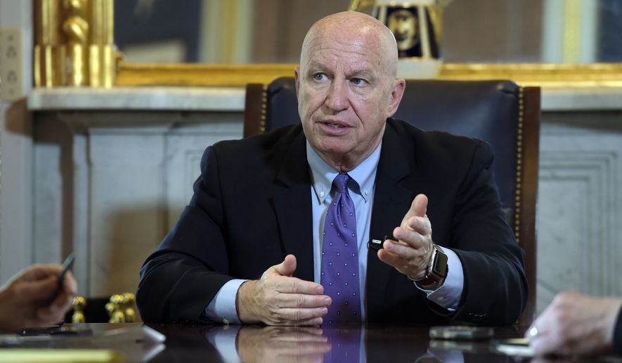 House Ways and Means Committee Chairman Rep. Kevin Brady, R-Texas., speaks during an interview with The Associated Press on Capitol Hill in Washington, Thursday, Dec. 1, 2016. (AP Photo/Susan Walsh)