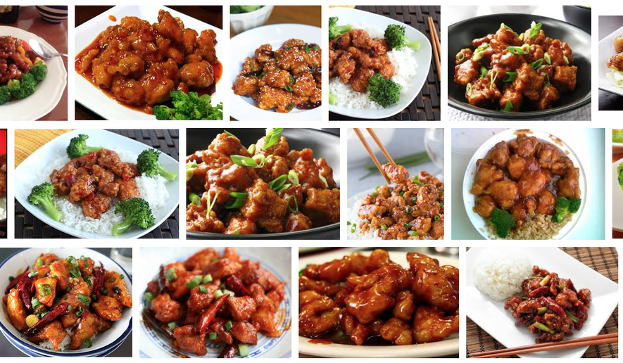 Various dishes of General Tso&#x27;s chicken are depicted her in this screen capture from a Google search. The inventor of the iconic Chinese dish, Peng Chang-kuei, died on Nov. 30 at the age of 98 from pneumonia.