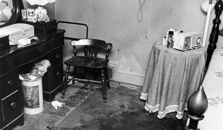 DVANCE FOR USE SUNDAY, DEC. 4 - This July 29, 1969, photo, shows the bedroom of a home where Elizabeth H. Grant where her body was found in Winston-Salem, N.C. Grant was stabbed 54 times, fighting her way through four rooms of the house. It is the county's oldest unsolved homicide. (Jim Keith /Winston-Salem Journal via AP)