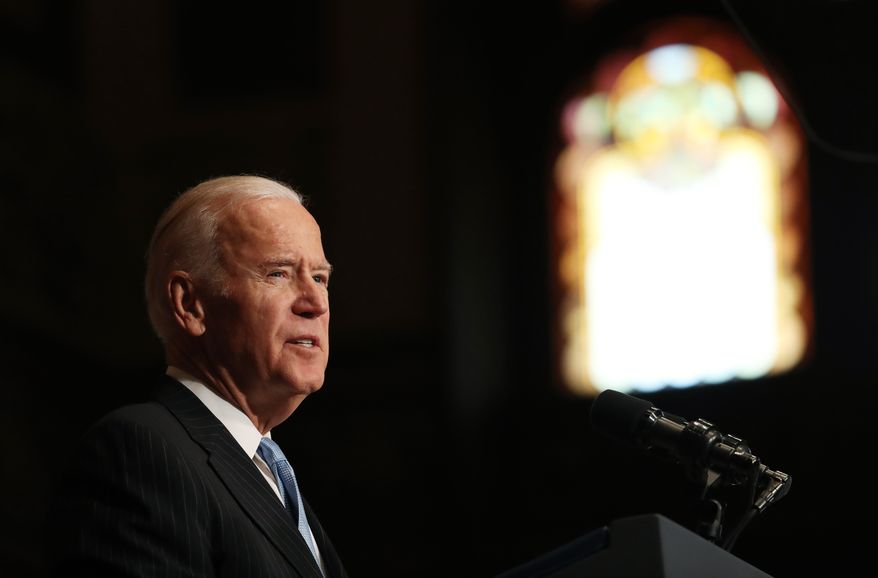 Vice President Joe Biden speaks about sound financial sector regulation at Georgetown University in Washington on Monday, Dec. 5, 2016. (Associated Press) **FILE**