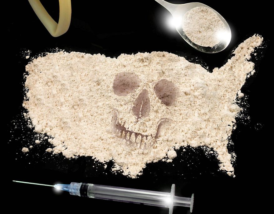 Illustration on drug use in America by M. Ryder/Tribune Content Agency