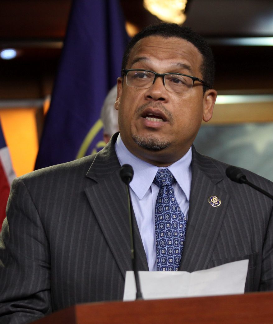 Rep. Keith Ellison, Minnesota Democrat, told labor leaders he would leave Congress if he wins his bid to lead the DNC. (Associated Press)