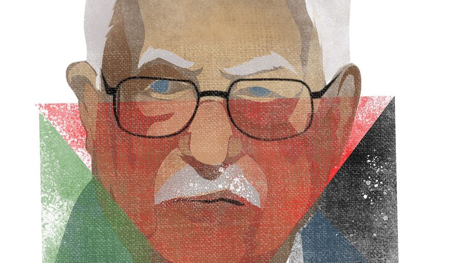 Illustration of Mahmoud Abbas by Linas Garsys/The Washington Times