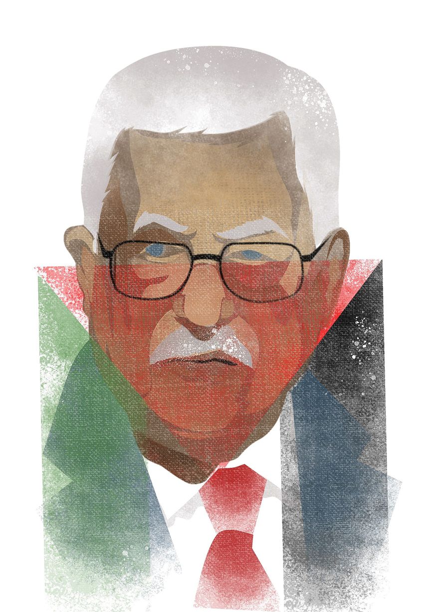 Illustration of Mahmoud Abbas by Linas Garsys/The Washington Times