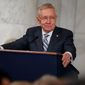 Sen. Harry Reid, the retiring Nevada Democrat who led the Senate Democrats for a dozen years, implored his party to stay strong in 2017. (Associated Press)