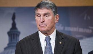 FILE In this Feb. 11, 2016, file photo Sen. Joe Manchin, D-W.Va., speaks during a news conference on Capitol Hill in Washington. Coal-state Democrats waged a fight for health benefits for thousands of retired miners, pointing to President Harry S. Truman’s promise 70 years ago guaranteeing a lifetime of coverage. The stopgap spending bill contains a short-term fix and the issue will be revisited next spring. (AP Photo/Alex Brandon)