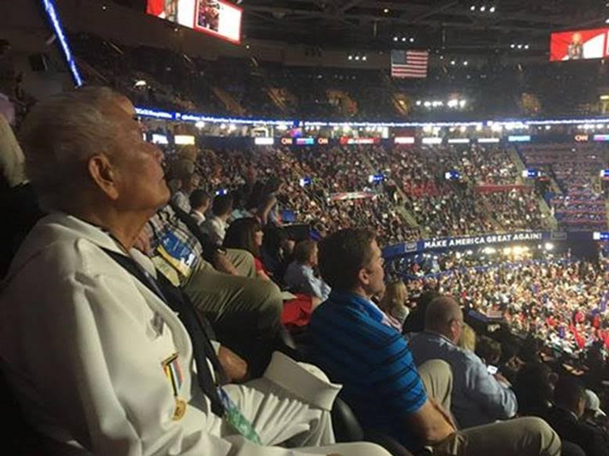 World War II veteran Fame Academia at the 2016 Republican convention. (Photo courtesy of Kirsten Fedewa)