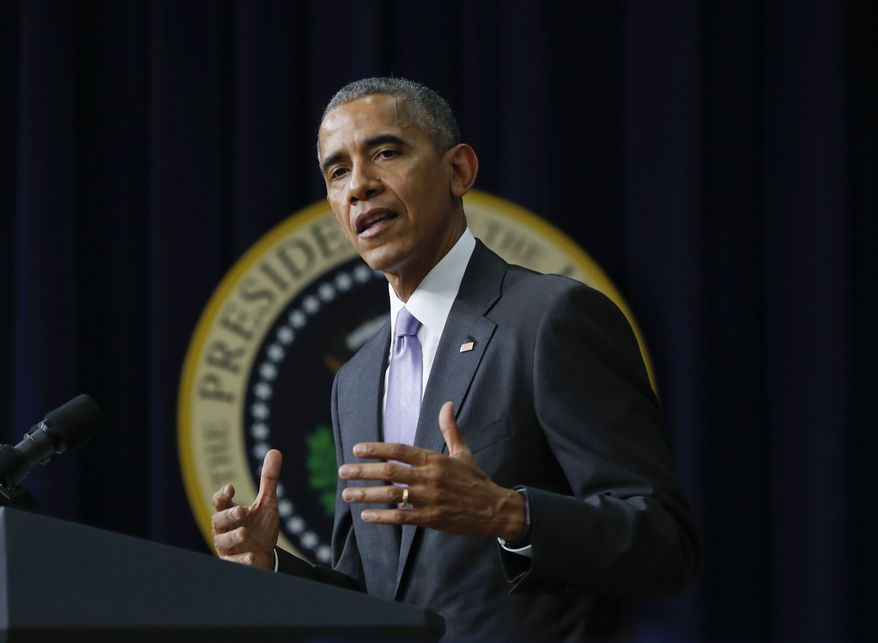 President Barack Obama makes remarks before signing the 21st Century Cures Act, Tuesday, Dec. 13, 2016, in the South Court Auditorium in the Eisenhower Executive Office Building on the White House complex in Washington. (AP Photo/Pablo Martinez Monsivais) ** FILE **