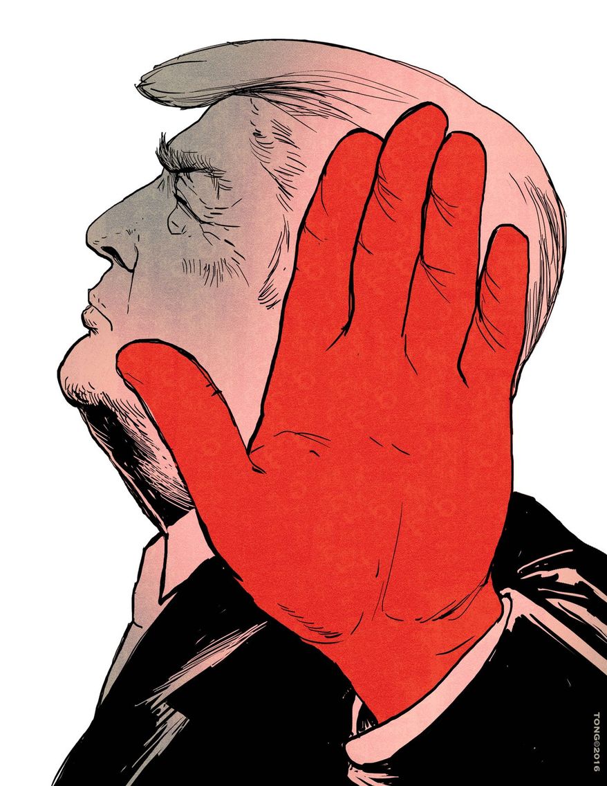 Illustration on the dismissive Donald Trump by Paul Tong/Tribune Content Agency