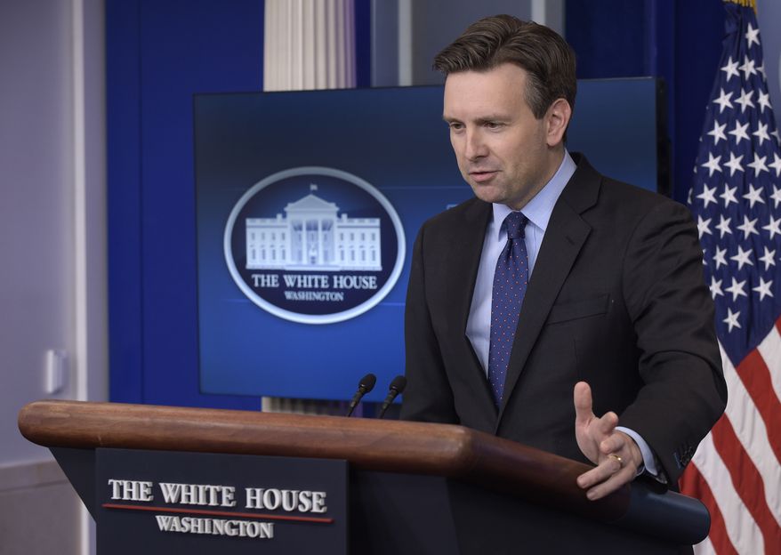 White House press secretary Josh Earnest speaks during the daily briefing at the White House in Washington, Thursday, Dec. 15, 2016. Earnest answered questions about Russian hacking, healthcare and other topics. (AP Photo/Susan Walsh)