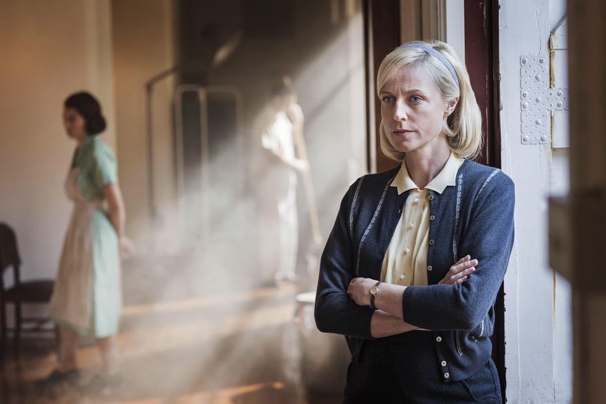 This undated image released by Acorn TV shows Marta Dusseldorp as Sarah Nordmann in a scene from, "A Place To Call Home." available on the streaming service Acorn TV. (Acorn TV via AP)