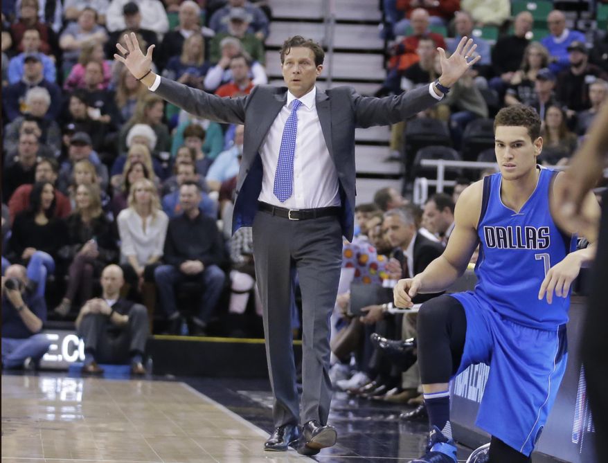 Utah Jazz head coach Quin Snyder looks on in the first half during an NBA basketball game against the Dallas Mavericks Friday, Dec. 16, 2016, in Salt Lake City. (AP Photo/Rick Bowmer)