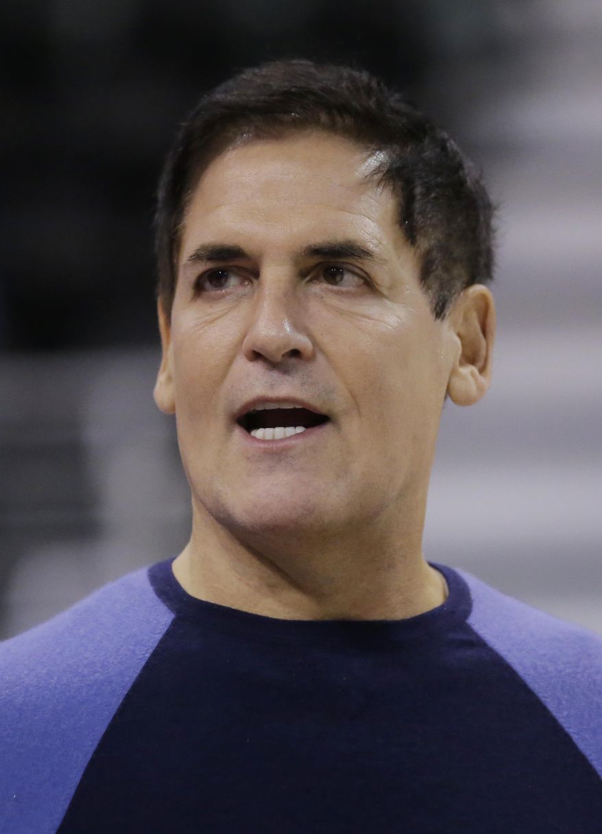 Dallas Mavericks owner Mark Cuban looks on during practice before an NBA basketball game against the Utah Jazz, Friday, Dec. 16, 2016, in Salt Lake City. (AP Photo/Rick Bowmer)