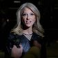 Kellyanne Conway, Donald Trump&#39;s campaign manager, speaks to media as she arrives at Trump Tower, Monday, Nov. 21, 2016 in New York. AP Photo/Carolyn Kaster) ** FILE **