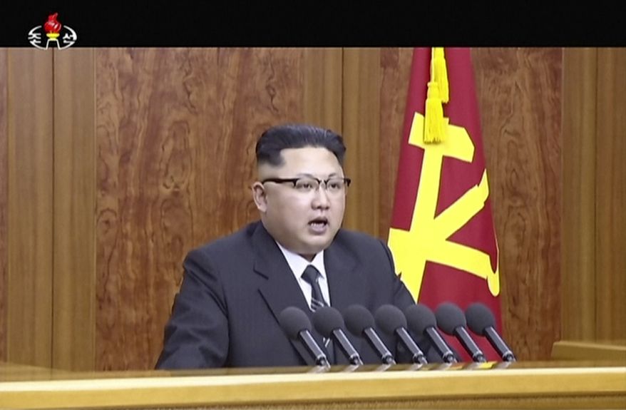 In this undated image from video distributed on Sunday, Jan. 1, 2017, by North Korean broadcaster KRT, North Korean leader Kim Jong Un delivers a speech in Pyongyang. North Korean leader Kim Jong Un hinted Sunday that Pyongyang may be hoping to ring in the new year with another bang - the test-launch of an ICBM. In his annual New Years address, Kim said that after testing what the North claims was its first H-bomb last year, preparations for launching an intercontinental ballistic missile have reached the final stage. (KRT via AP)