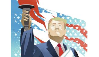 Triumphant Trump Illustration by Linas Garsys/The Washington Times