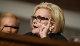 Senate Armed Services Committee member Sen. Claire McCaskill, D-Mo. speaks on Capitol Hill in Washington, Thursday, Jan. 5, 2017, during the committee&#39;s hearing: &quot;Foreign Cyber Threats to the United States.&quot;  (AP Photo/Evan Vucci)