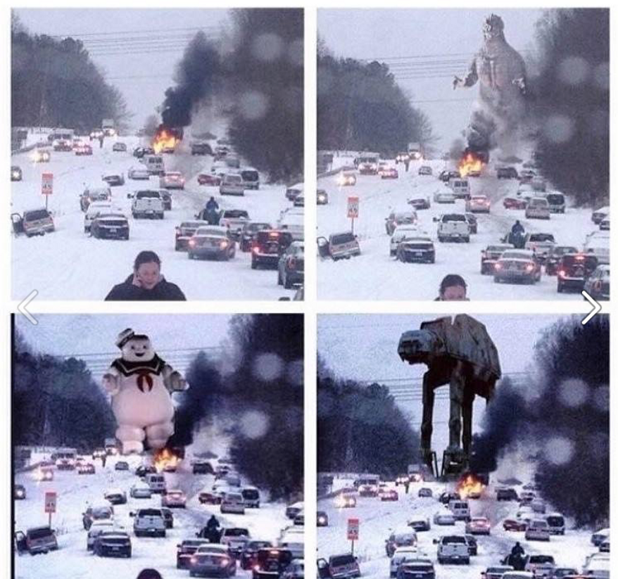 A January 5, 2017 Facebook posting by the Prince William County (Va.) Police Department making light of the area's famous phobia of even small amounts of snowfall. (Facebook)