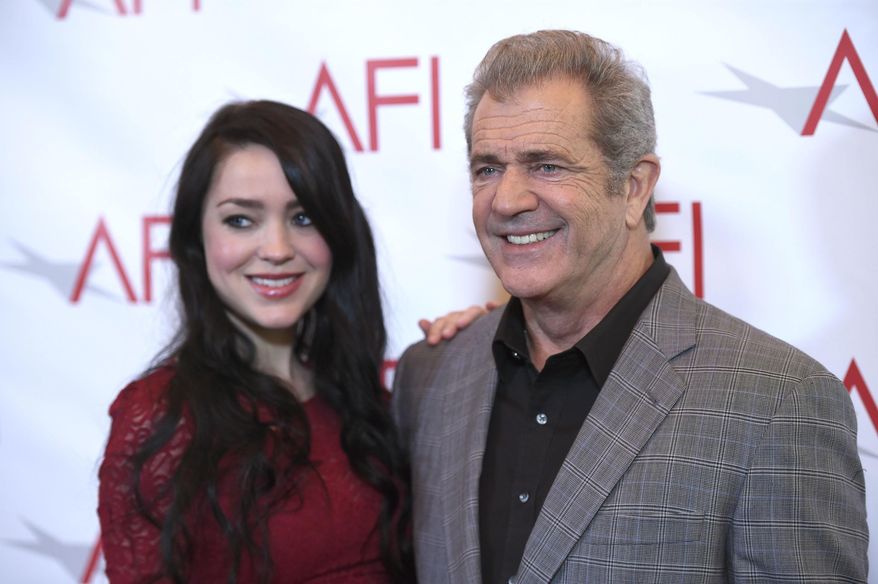 Rosalind Ross, left, and Mel Gibson arrive at the AFI Awards at the Four Seasons Hotel on Friday, Jan. 6, 2017, in Los Angeles. (Photo by Chris Pizzello/Invision/AP)