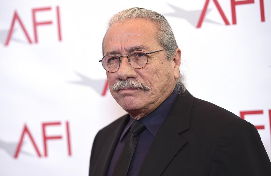 Edward James Olmos arrives at the AFI Awards at the Four Seasons Hotel on Friday, Jan. 6, 2017, in Los Angeles. (Photo by Chris Pizzello/Invision/AP)