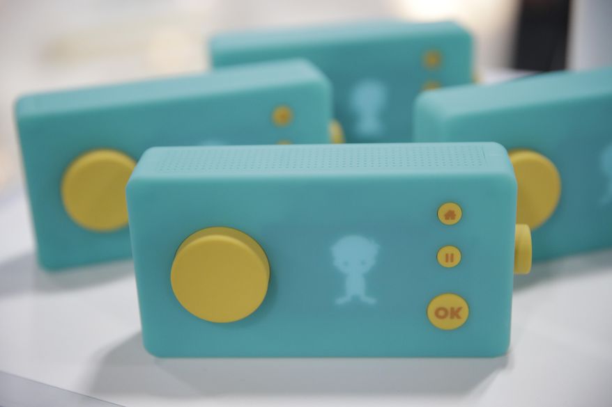 Lunii interactive storytellers are shown at CES International Friday, Jan. 6, 2017, in Las Vegas. (AP Photo/Jae C. Hong)