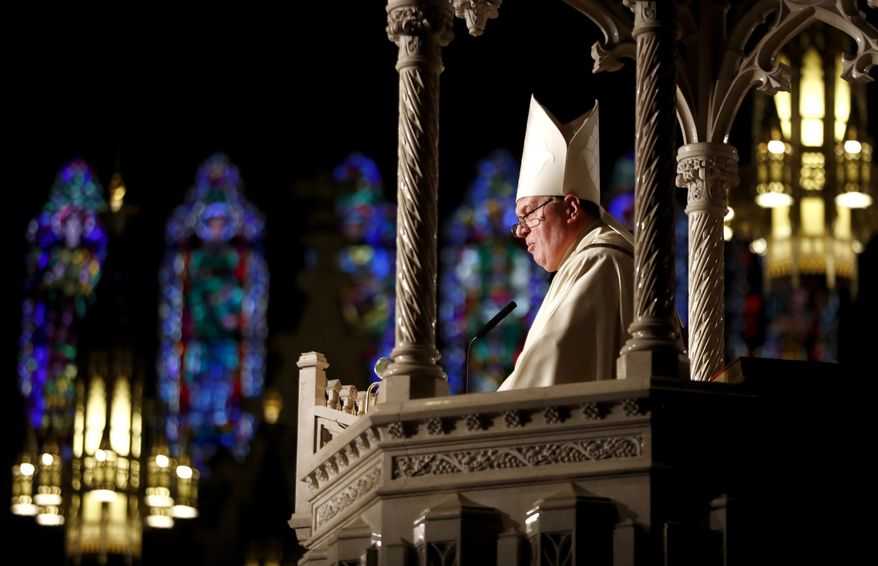 Joseph Cardinal Tobin gives the homily during a Mass ceremony installing him as the new archbishop of Newark, Friday, Jan. 6, 2017, in Newark, N.J. Tobin succeeds Archbishop John Myers, who reached the mandatory retirement age of 75 in July. (AP Photo/Julio Cortez)