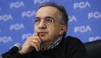 Fiat Chrysler CEO Sergio Marchionne listens to a question during a briefing at the North American International Auto show, Monday, Jan. 9, 2017, in Detroit. (AP Photo/Carlos Osorio)