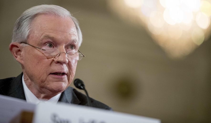 Attorney General-designate, Sen. Jeff Sessions, R-Ala. testifies on Capitol Hill in Washington, Tuesday, Jan. 10, 2017, at his confirmation hearing before the Senate Judiciary Committee. (AP Photo/Andrew Harnik)
