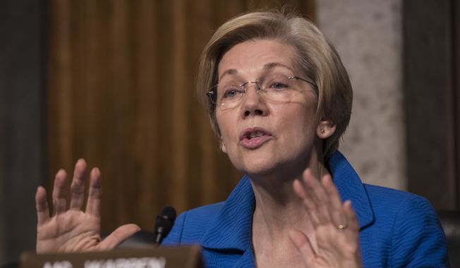 Sen. Elizabeth Warren, Massachusetts Democrat and a fierce critic of Donald Trump, has been interrogating some of his Cabinet nominees on Capitol Hill. (Associated Press)