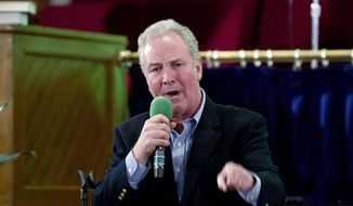 Sen. Chris Van Hollen D-Md., speaks to a group of immigration rights advocates, during the rally against President-elect Donald Trump immigration policies, at Metropolitan AME Church in Washington, Saturday, Jan. 14, 2017. (AP Photo/Jose Luis Magana) ** FILE **