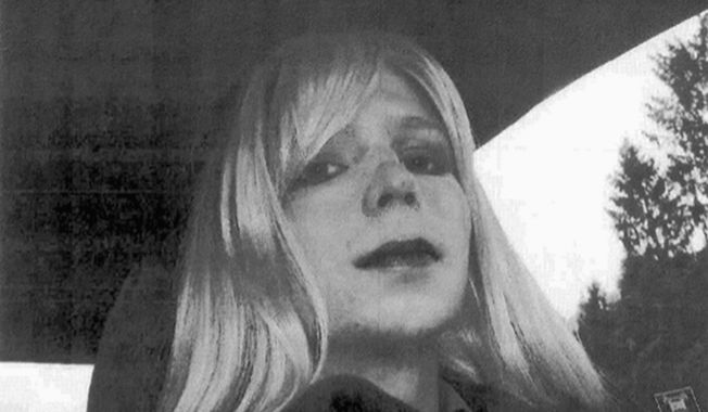 FILE - In this undated file photo provided by the U.S. Army, Pfc. Chelsea Manning poses for a photo wearing a wig and lipstick. On Tuesday, Jan. 17, 2017, President Barack Obama commuted the sentence of Chelsea Manning, who leaked Army documents and is serving 35 years. (U.S. Army via AP, File)