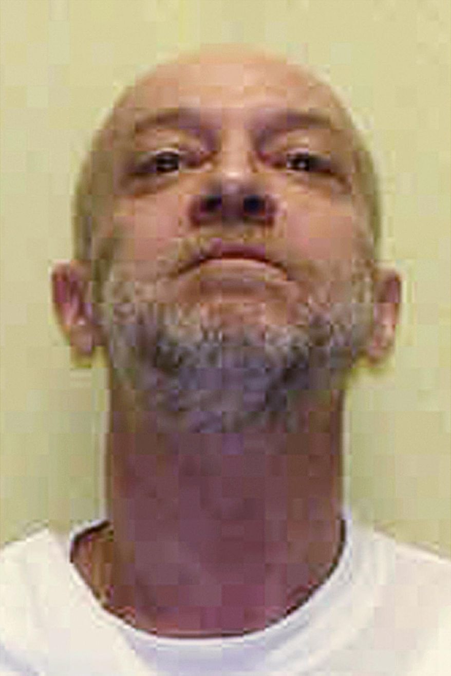 FILE - This undated file photo provided by the Ohio Department of Rehabilitation and Correction shows death row inmate Raymond Tibbetts, scheduled for execution in April 2017 for fatally stabbing Fred Hicks in 1997 in Cincinnati. Ohio Parole Board members met Tuesday, Jan. 17, 2017, to hear arguments for and against clemency for Tibbetts, whose attorneys provided family testimony and psychological evidence of the impact a traumatic and chaotic childhood had on Tibbetts' adult life. Tibbetts is also sentenced to life imprisonment without parole for the beating death of his wife Judith Crawford. (Ohio Department of Rehabilitation and Correction via AP, File)