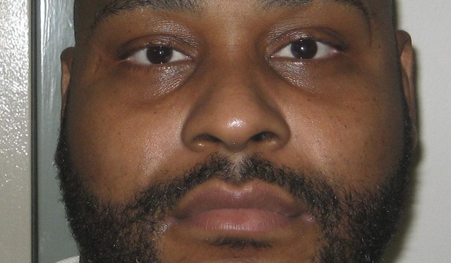 This undated photo provided by the Virginia Department of Corrections shows convicted murderer Ricky Gray who is scheduled to be executed Wednesday evening, Jan. 18, 2017, at the Greensville Correctional Center in Jarratt, Va.  Gray is scheduled to be put to death for the murders of 9-year-old Stella Harvey and 4-year-old sister, Ruby, as well as their parents Bryan and Kathryn Harvey in 2006. (Virginia Department of Corrections via AP)